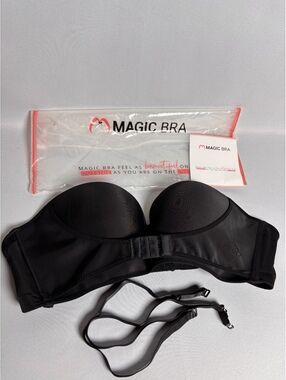 Magic Bra Strapless Black Bra Size 40/90 with Removable Straps